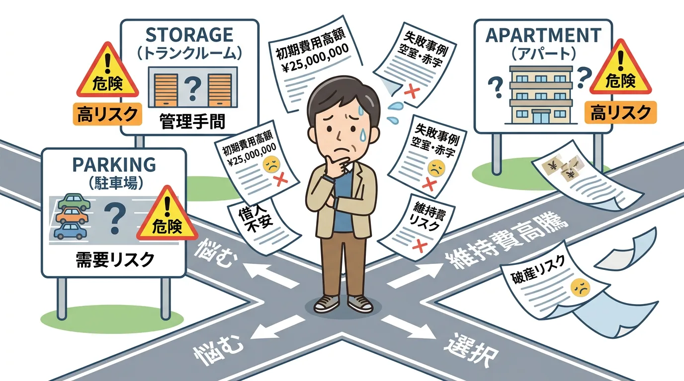 土地活用に悩むイメージ