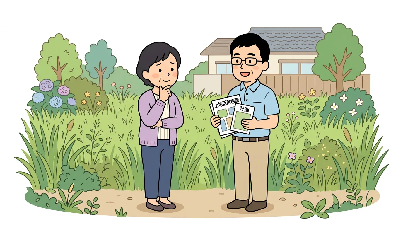 郊外の庭の活用相談シーン
