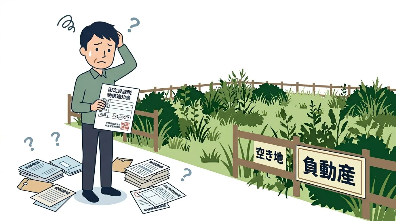 郊外の土地と固定資産税の負担イメージ